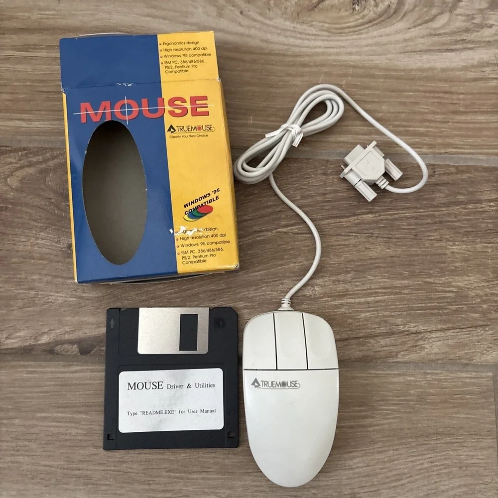 Vintage Truemouse Computer 3-Key Serial 1990's COMPUSA Era